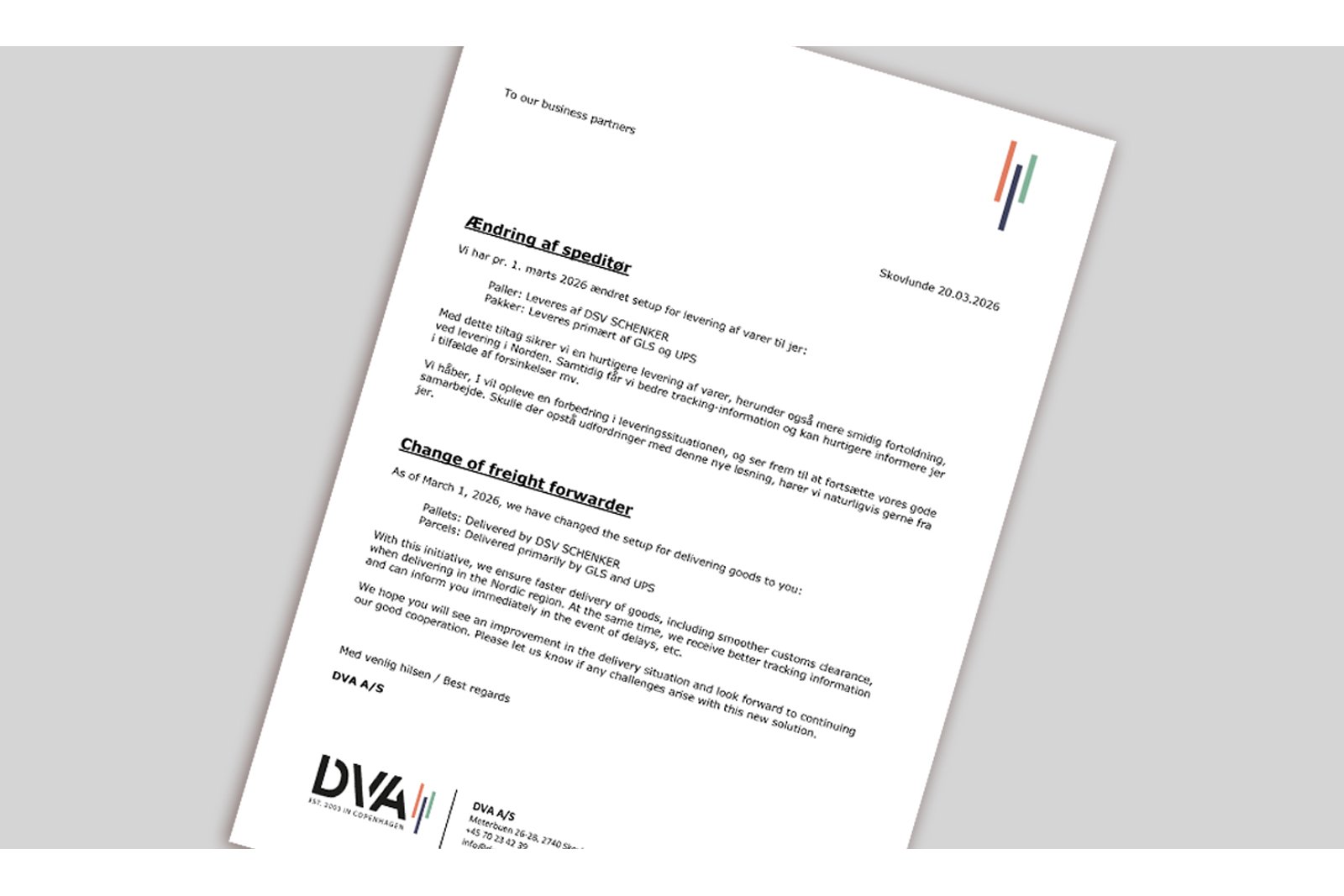 &AElig;ndring af spedit&oslash;r