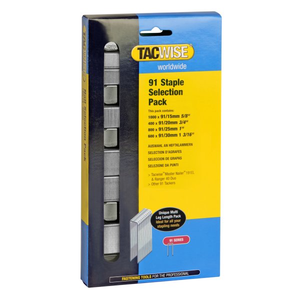 TACWISE klamme 91 sortimentspakke - 15-30mm - 2800 stk -