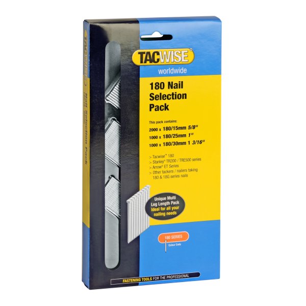 TACWISE stift pakke 180 serie sortimentspakke 15-30mm 4000 stk