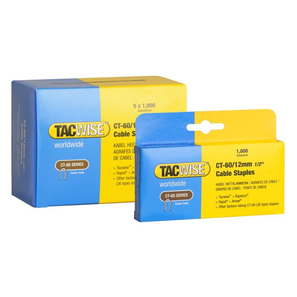 TACWISE kabel klammer CT-60/12mm - 5x1000 stk - 1605719