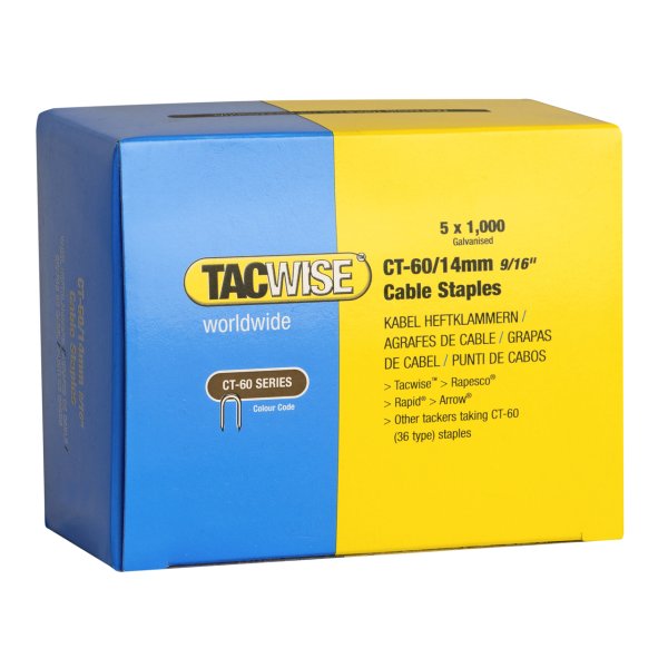 TACWISE kabel klammer CT-60/14mm - 5x1000 stk - 1605720