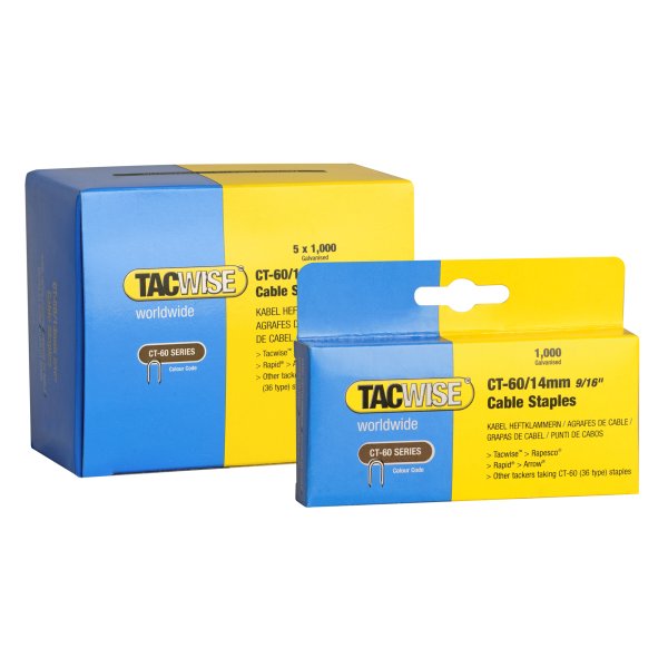 TACWISE kabel klammer CT-60/14mm - 5x1000 stk - 1605720