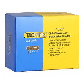 TACWISE kabel klammer CT-60/14mm - hvide - 5x1000 stk - 1605721