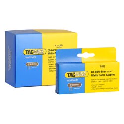 TACWISE kabel klammer CT-60/14mm - hvide - 5x1000 stk - 1605721