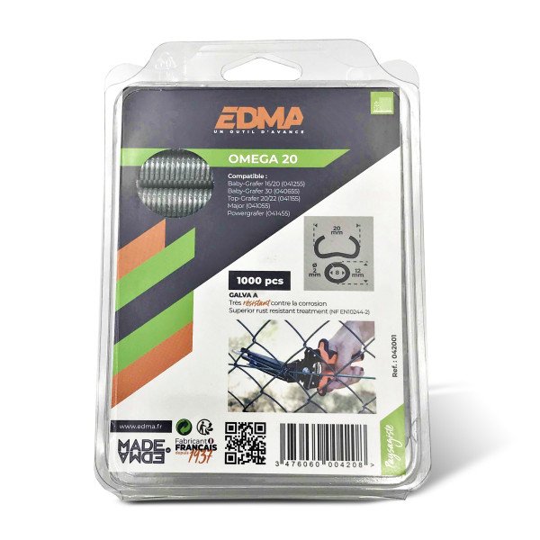 EDMA krampe Omega 20 GALV (1000 stk) - 1687602