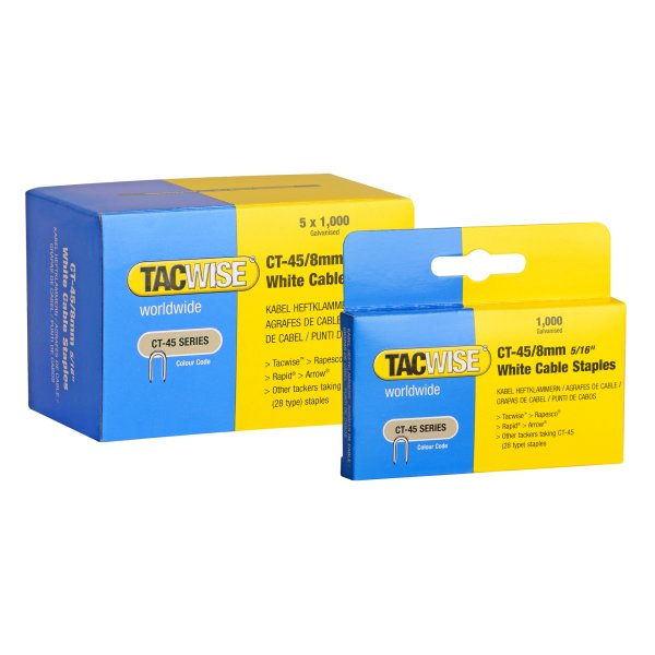 TACWISE kabel klammer CT-45/8mm - hvide - 5x1000 stk