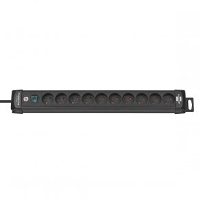 BRENNENSTUHL stikd�se med afbryder u/jord 10 stik sort - 2253586