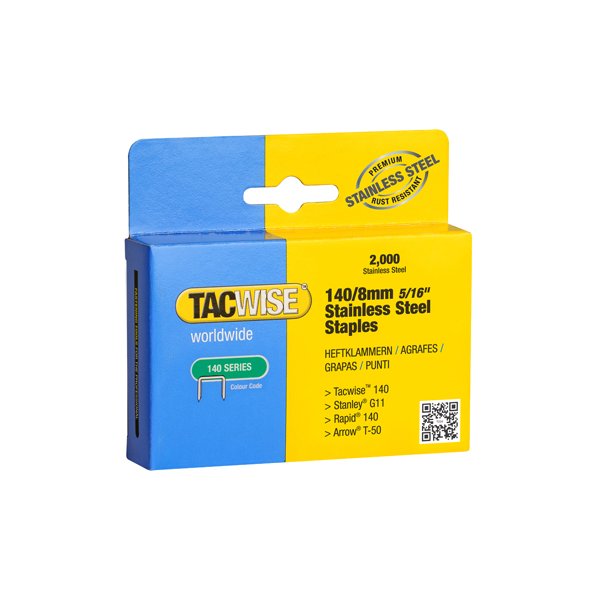TACWISE klamme 140/8mm 2000 stk rustfri - 1835449