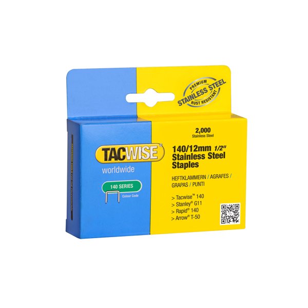 TACWISE klamme 140/12mm 2000 stk rustfri - 2108318