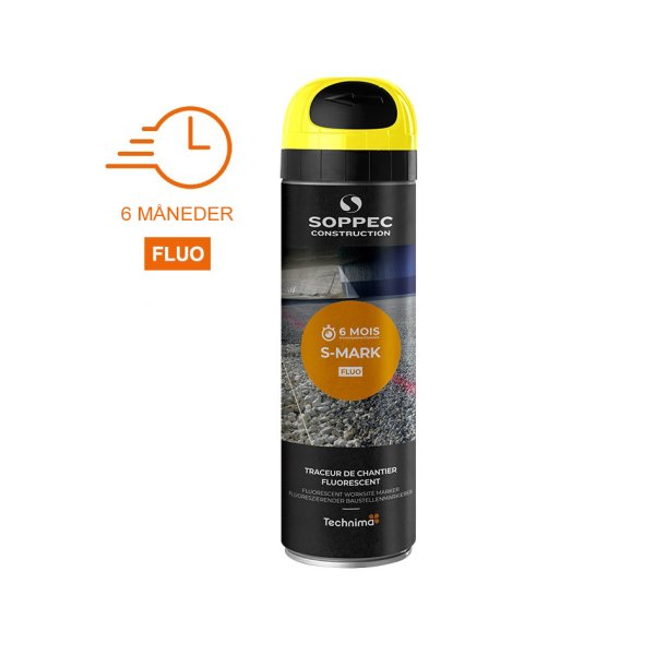 SOPPEC mrkespray S-MARK FLUO 500 ml. GUL - 2112443
