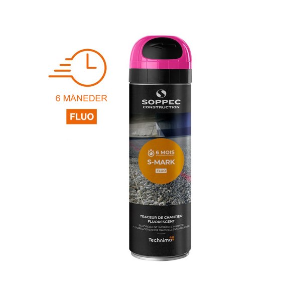 SOPPEC mrkespray S-MARK FLUO 500 ml. PINK - 2112446