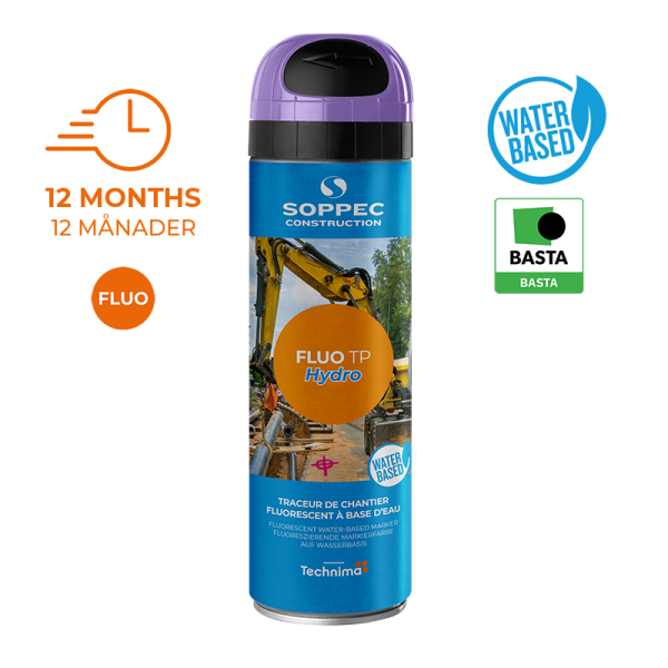 SOPPEC mrkespray TP FLUO HYDRO 500 ml. LILLA - 2372732