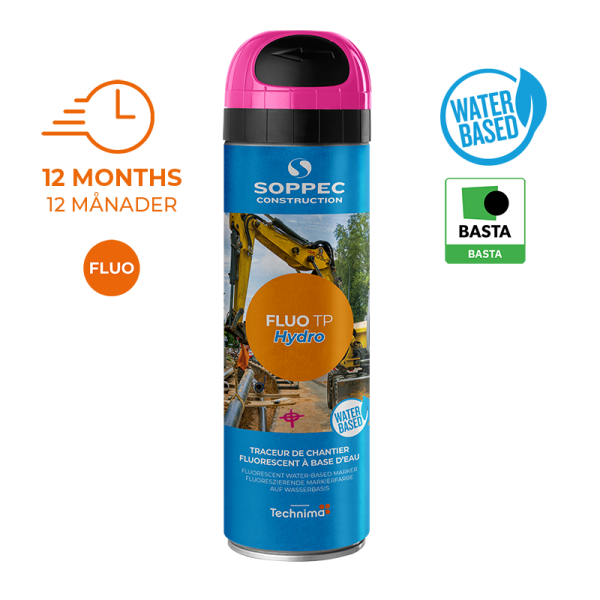 SOPPEC mrkespray TP FLUO HYDRO 500 ml. PINK - 2372733