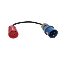 GRIPO adapterkabel neopren 0,33m fra CEE 230V/16A han til DK 230V/10A hun m. jord - 2222596