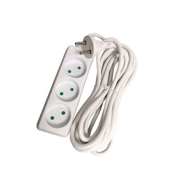 GRIPO stikd�se hvid 3 udtag med 5,0m ledning u/jord - 2265989