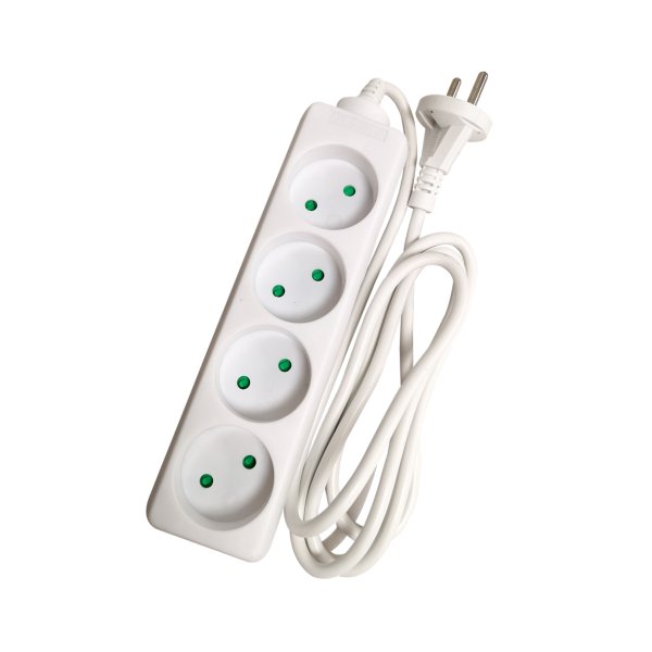 GRIPO stikdse hvid 4 udtag med 1,5m ledning u/jord - 2265990