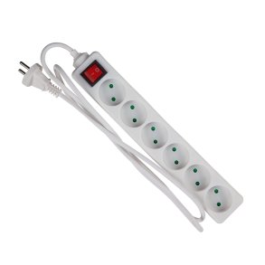 GRIPO stikd�se hvid m/afbryder 6 udtag med 1,5m ledning u/jord - 2265994