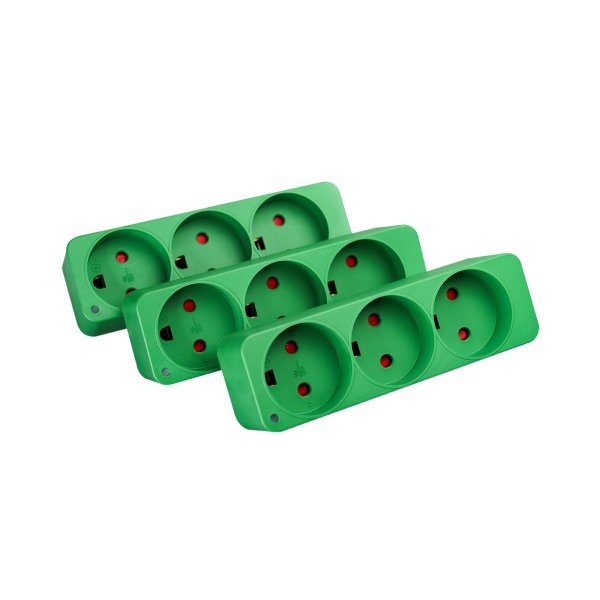 BLUE ELECTRIC 3-Stikdse m/jord 3-pak 16A 240V - 2349398