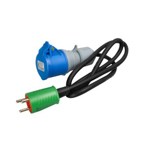 BLUE ELECTRIC Adapter 1,2 mtr CEE/hun - DK/han - 2349404