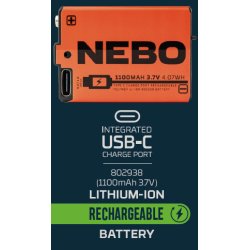 NEBO Batteri 1100 mAh 3,7V - t/Curv - 2527112