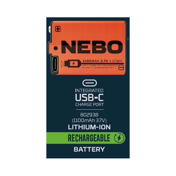 NEBO Batteri 1100 mAh 3,7V - t/Curv - 2527112