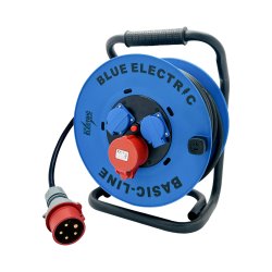 BLUE ELECTRIC BasicLine kabeltromle 25m 400V 5x2,5mm&sup2; DK-version - 2376517