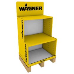 WAGNER Pap-Display m/2 hylder 1/2 palle - 80x98x60