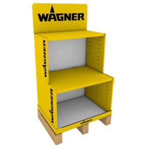 WAGNER Pap-Display m/2 hylder 1/2 palle - 80x98x60