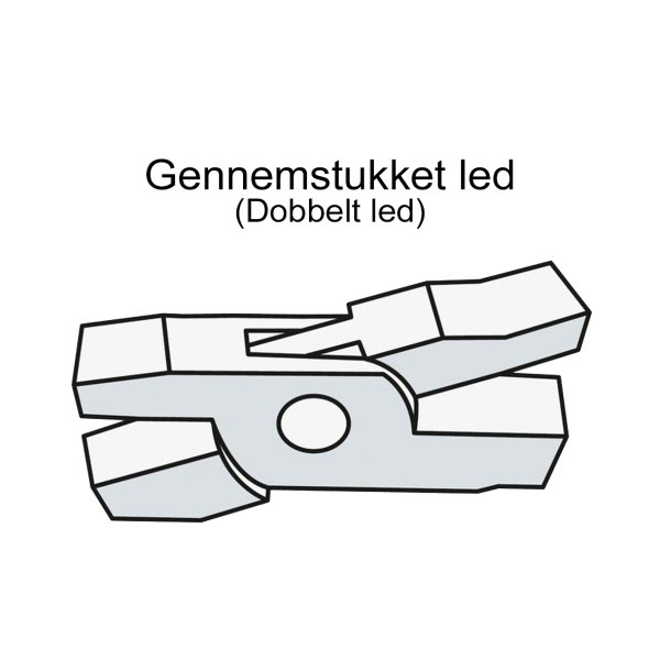 STUBAI d�ktang lige 160 mm m/gennemstukket led