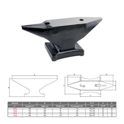 DURLACH ambolt 50 kg. med 2 horn