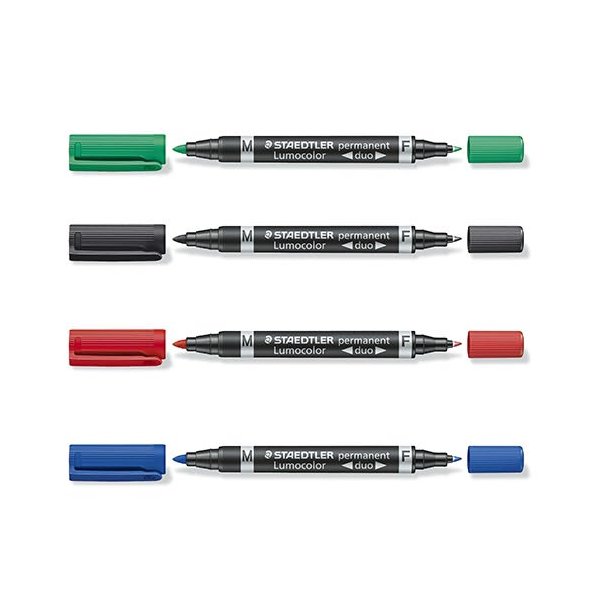 STAEDTLER permanent marker r�d duo fin/mellem - 1264328