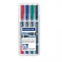STAEDTLER permanent marker - duo - s�t med 4 stk