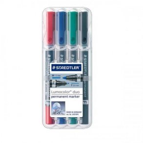 STAEDTLER permanent marker - duo - s�t med 4 stk