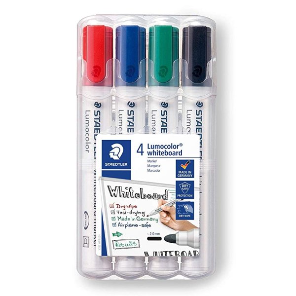 STAEDTLER whiteboard markers�t 4 stk ass. 2mm spids - 5228671