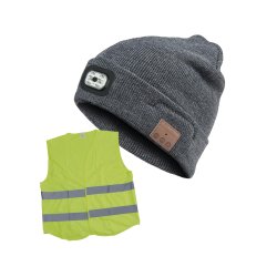 BLUE ELECTRIC LED Beanie med bluetooth headset - 2215308