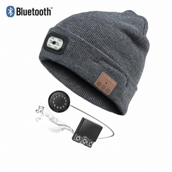 BLUE ELECTRIC LED Beanie med bluetooth headset - 2215308