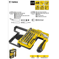 TOPEX Skraldeskruetrkker inkl. Bits &amp; toppe - 68 dele - 2357712