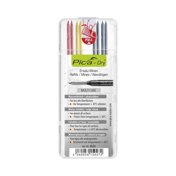 PICA Dry refill 4xgrafit + 2xrød + 2xgul - 1447606