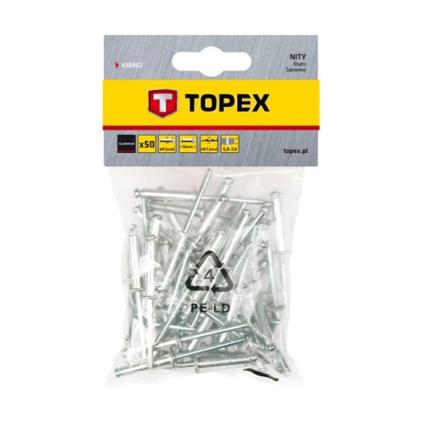 TOPEX blindnitte - 4,0 x 10,0 mm - alu - 50 stk - 2343797