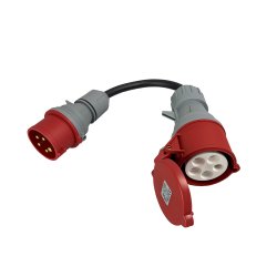 BLUE ELECTRIC adapter CEE 32A mellemled til CEE 16A stikprop