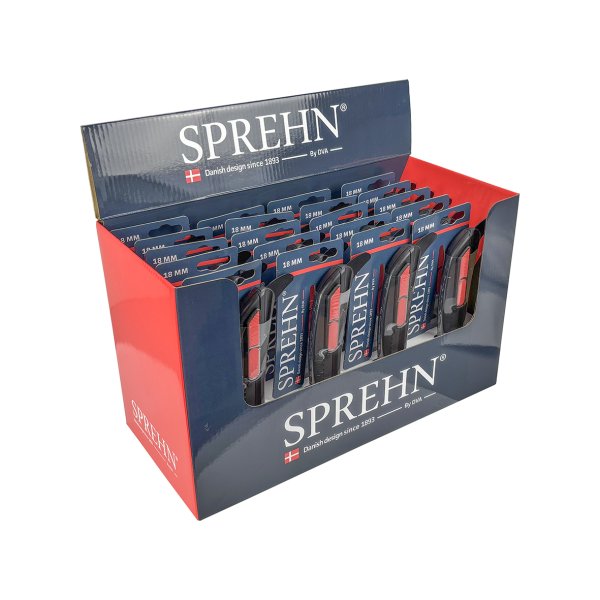 SPREHN kniv 18mm m/skydels tppehage - 2459318