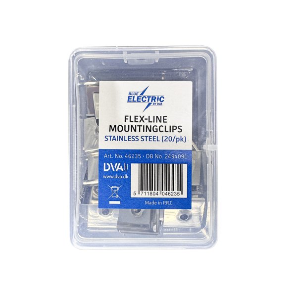 BLUE ELECTRIC Flex-Line monteringsclips BasicLine rustfri stl (20/pk) - 2494091
