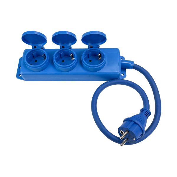 BLUE ELECTRIC Kabels�t 0,5m 3 stikd�se schuko HO7RN-F3G2,5mm&sup2; - 2530228 