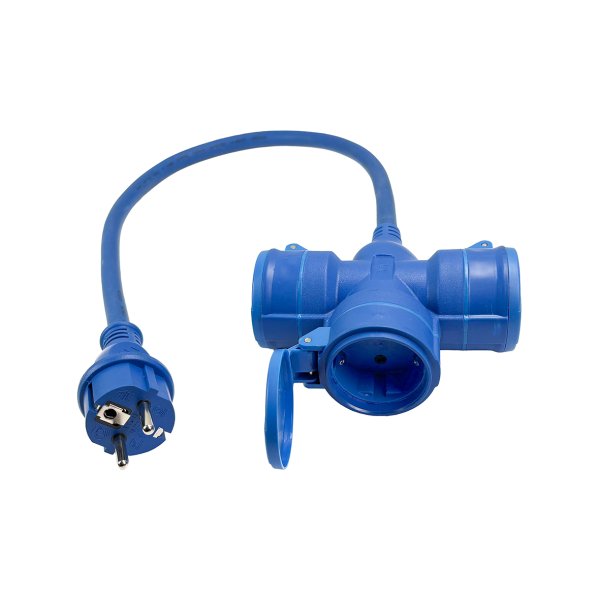 BLUE ELECTRIC Forgrener 0,5m 3 stikd�se schuko HO7RN-F3G2,5mm&sup2; - 2530229