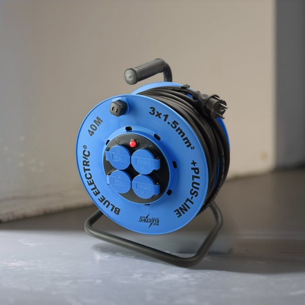 BLUE ELECTRIC Kabeltromle +PlusLine 40 M schuko 3x1,5mm&sup2; - 2530237 