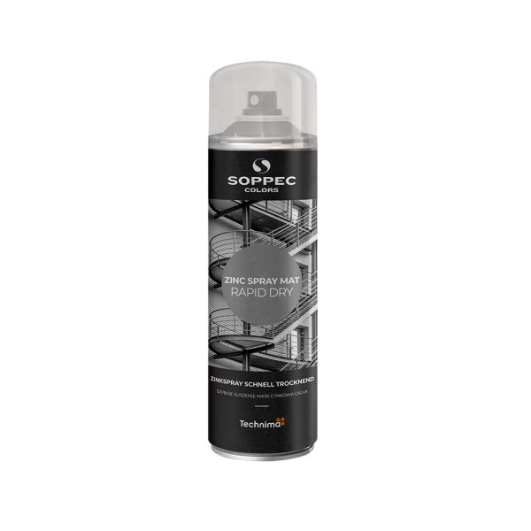 SOPPEC Colors zinkspray 500 ml. MAT RAPID DRY - 2019825