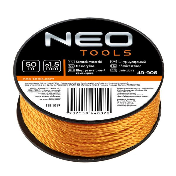 NEO mursnor 50m x �1,5 mm orange