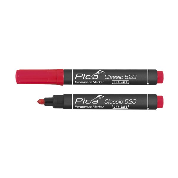 PICA Classic Permanent marker DRY-SAFE 1-4mm rund spids rd - 1784283