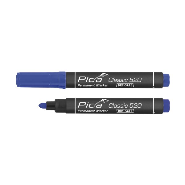 PICA Classic Permanent marker DRY-SAFE 1-4mm rund spids bl - 1784285