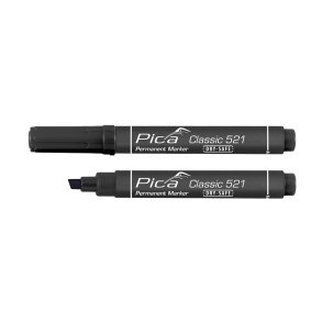 PICA Classic Permanent marker DRY-SAFE 2-6mm skr/flad spids sort - 1784282